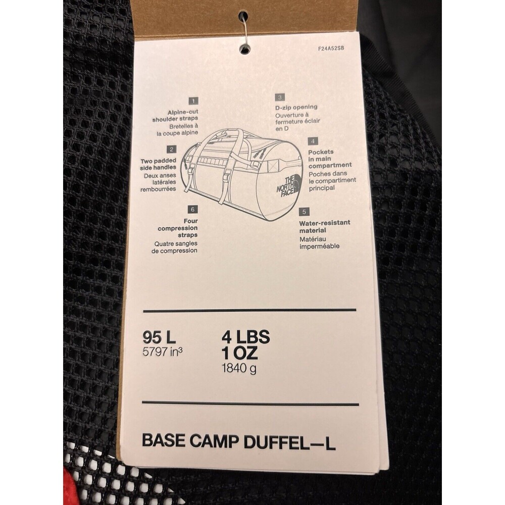 The North Face BASE CAMP DUFFEL 95L BAG - TNF BLACK - LARGE New w/tag $159 - Picture 4 of 9
